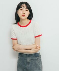 KBF / ケービーエフ Tシャツ | バイカラーレースTEE