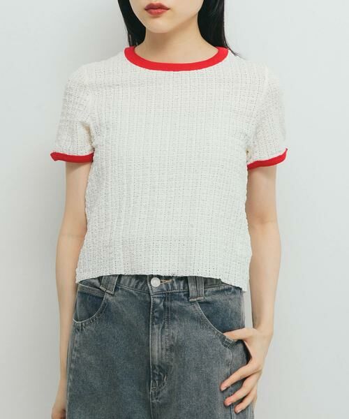 KBF / ケービーエフ Tシャツ | バイカラーレースTEE | 詳細15