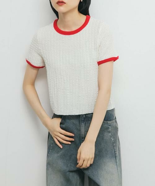 KBF / ケービーエフ Tシャツ | バイカラーレースTEE | 詳細16