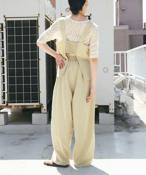 KBF / ケービーエフ Tシャツ | ハーフスリーブドレープレースTEE | 詳細14