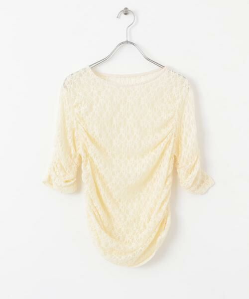 KBF / ケービーエフ Tシャツ | ハーフスリーブドレープレースTEE | 詳細15