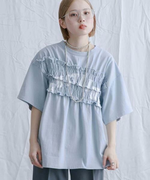 KBF / ケービーエフ Tシャツ | シャーリングリメイクTEE | 詳細4