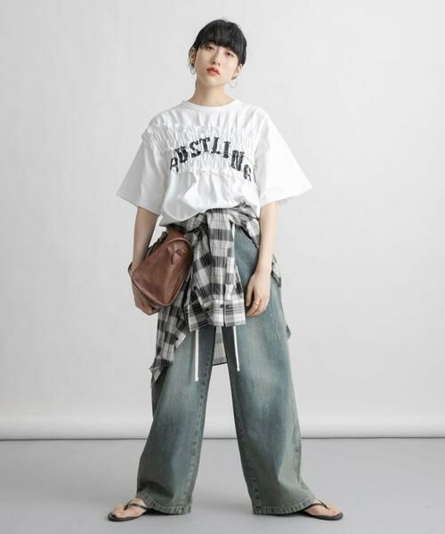 KBF / ケービーエフ Tシャツ | シャーリングリメイクTEE | 詳細17