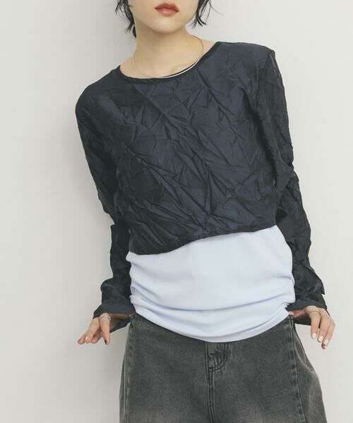 KBF / ケービーエフ Tシャツ | レイヤードワッシャーロンTEE | 詳細1