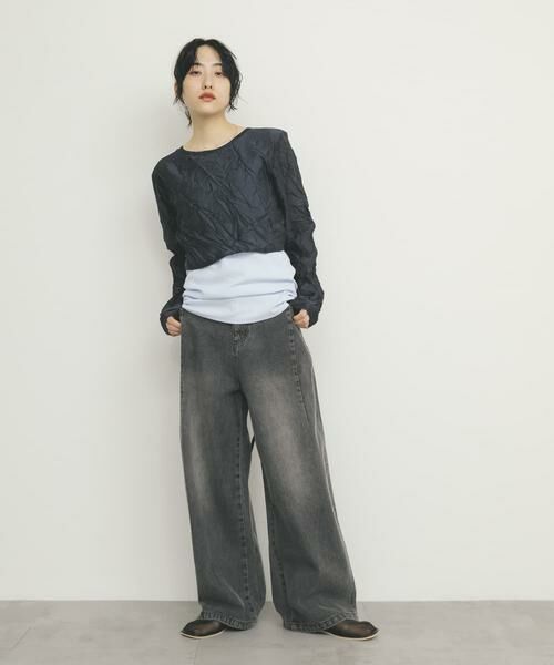 KBF / ケービーエフ Tシャツ | レイヤードワッシャーロンTEE | 詳細4