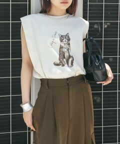 KBF / ケービーエフ Tシャツ | ノースリーブプリントカットソー