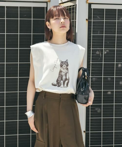 KBF / ケービーエフ Tシャツ | ノースリーブプリントカットソー | 詳細1