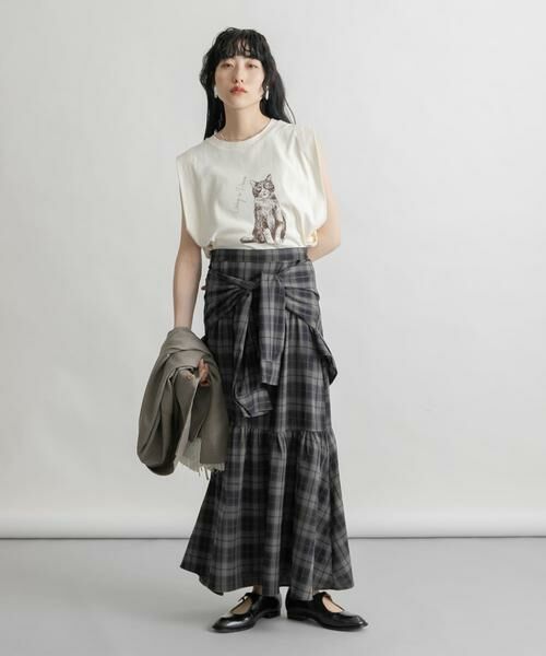 KBF / ケービーエフ Tシャツ | ノースリーブプリントカットソー | 詳細10