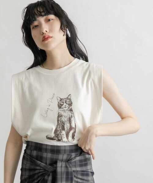 KBF / ケービーエフ Tシャツ | ノースリーブプリントカットソー | 詳細8