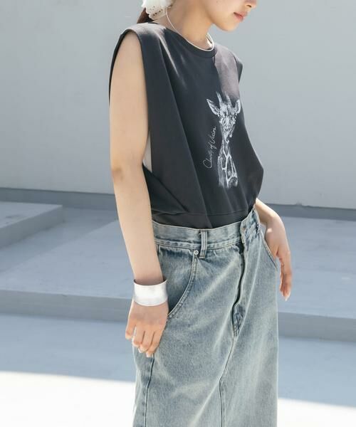 KBF / ケービーエフ Tシャツ | ノースリーブプリントカットソー | 詳細17