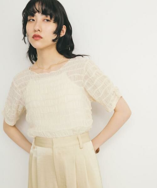 KBF / ケービーエフ Tシャツ | シャーリングシアートップス | 詳細10