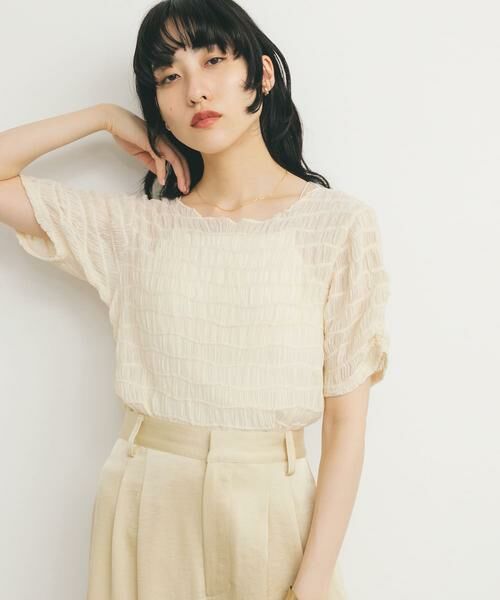 KBF/ケービーエフ シャーリングシアートップス アイボリー one