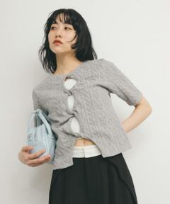 KBF / ケービーエフ Tシャツ | 2WAYケーブルジャカードトップス