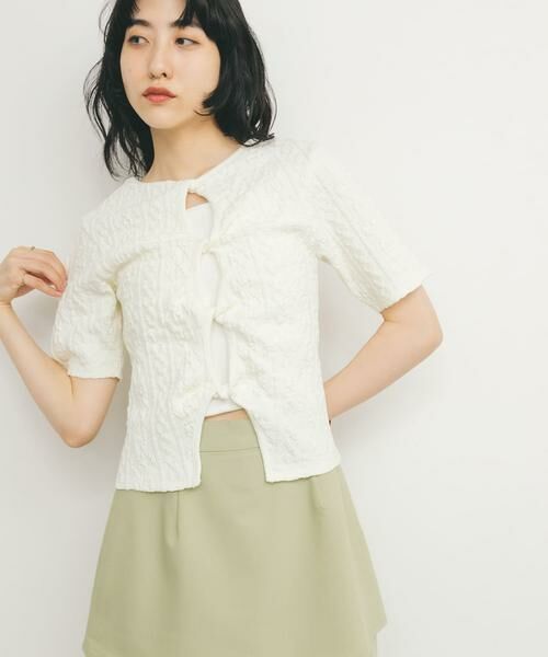 KBF / ケービーエフ Tシャツ | 2WAYケーブルジャカードトップス | 詳細5