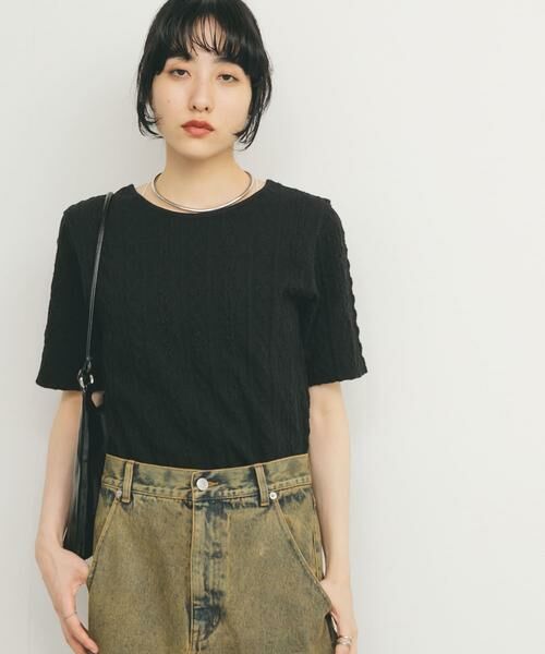 KBF / ケービーエフ Tシャツ | 2WAYケーブルジャカードトップス | 詳細14