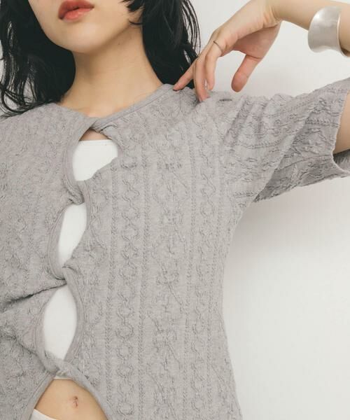 KBF / ケービーエフ Tシャツ | 2WAYケーブルジャカードトップス | 詳細20