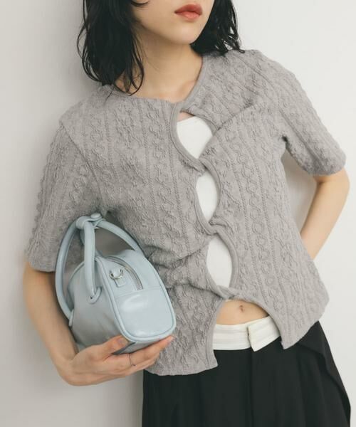 KBF / ケービーエフ Tシャツ | 2WAYケーブルジャカードトップス | 詳細21