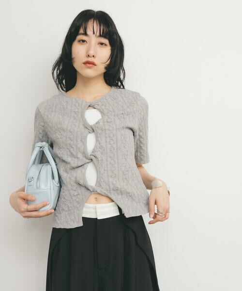 KBF / ケービーエフ Tシャツ | 2WAYケーブルジャカードトップス | 詳細22