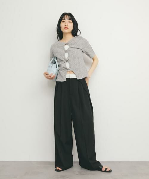 KBF / ケービーエフ Tシャツ | 2WAYケーブルジャカードトップス | 詳細26