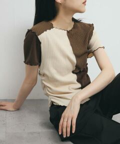 KBF / ケービーエフ Tシャツ | MIXカラーパッチワークカットソー