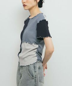 KBF / ケービーエフ Tシャツ | MIXカラーパッチワークカットソー