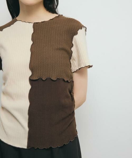 KBF / ケービーエフ Tシャツ | MIXカラーパッチワークカットソー | 詳細1