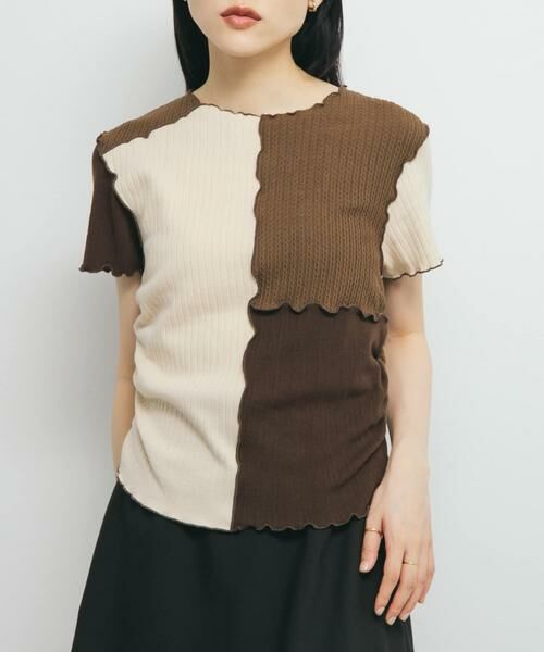 KBF / ケービーエフ Tシャツ | MIXカラーパッチワークカットソー | 詳細2