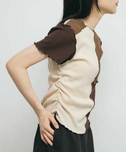 KBF / ケービーエフ Tシャツ | MIXカラーパッチワークカットソー | 詳細3