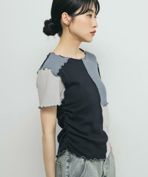 KBF / ケービーエフ Tシャツ | MIXカラーパッチワークカットソー | 詳細11