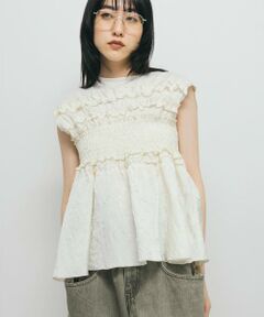 KBF / ケービーエフ Tシャツ | フリルドッキングカットソー