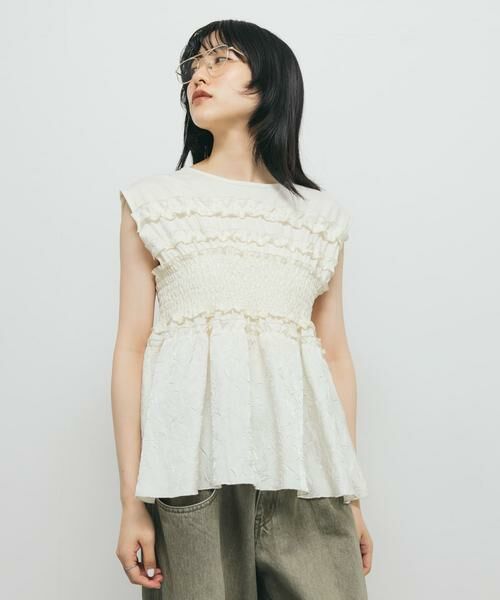 KBF / ケービーエフ Tシャツ | フリルドッキングカットソー | 詳細4