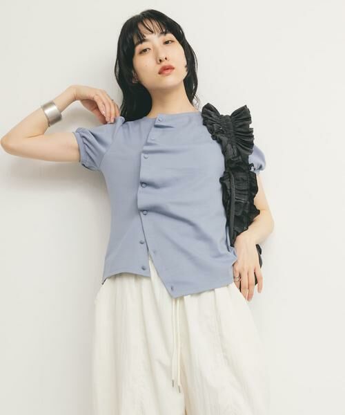 KBF / ケービーエフ Tシャツ | アシメトリーデザインカットソー | 詳細2