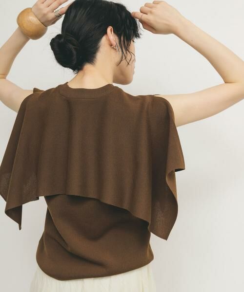 KBF/ケービーエフ スリットスリーブニット ブラウン one