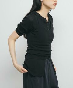 KBF / ケービーエフ ニット・セーター | フロントボタンレイヤードニット