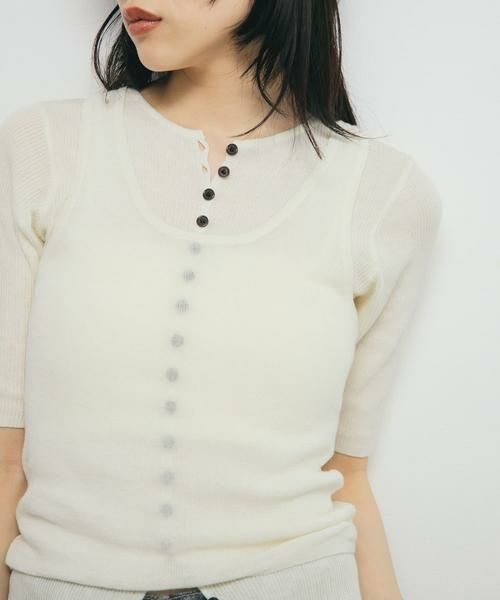 KBF / ケービーエフ ニット・セーター | フロントボタンレイヤードニット | 詳細23