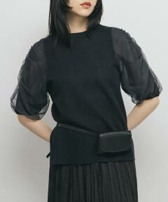 KBF / ケービーエフ ニット・セーター | チュールスリーブニット
