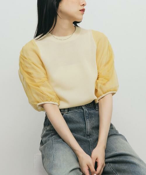 KBF / ケービーエフ ニット・セーター | チュールスリーブニット | 詳細20