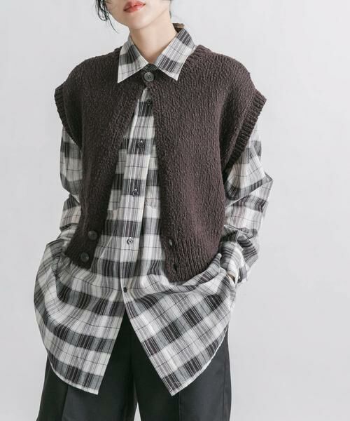 KBF / ケービーエフ ニット・セーター | ブークレニットベスト | 詳細1