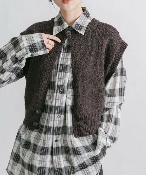 KBF / ケービーエフ ニット・セーター | ブークレニットベスト | 詳細2
