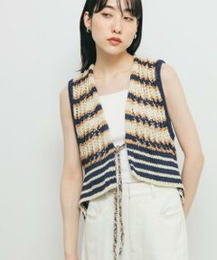 KBF / ケービーエフ ニット・セーター | 2WAYボーダーベスト