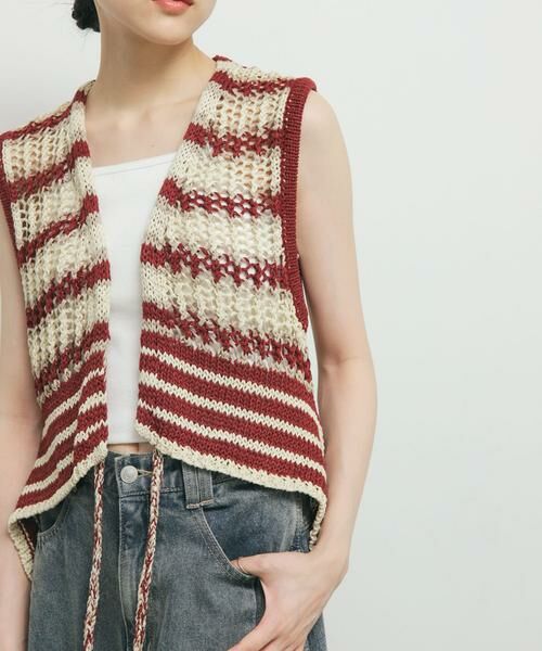 KBF / ケービーエフ ニット・セーター | 2WAYボーダーベスト | 詳細1