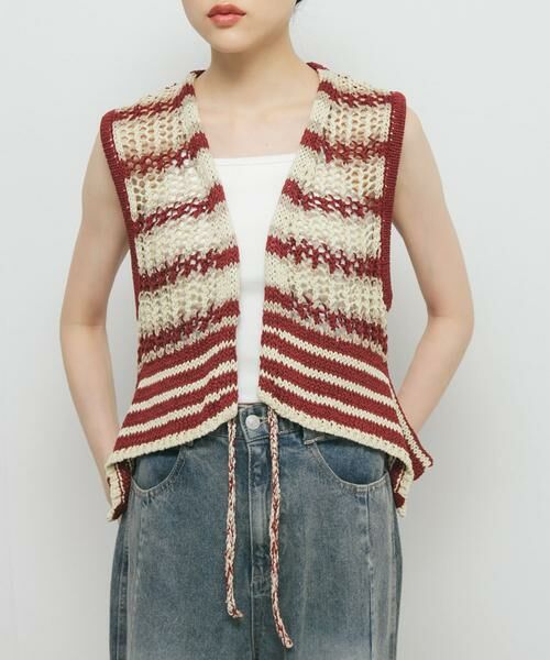 KBF / ケービーエフ ニット・セーター | 2WAYボーダーベスト | 詳細2