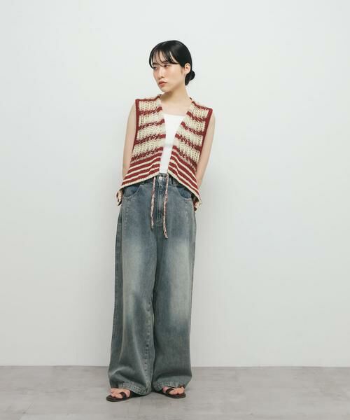 KBF / ケービーエフ ニット・セーター | 2WAYボーダーベスト | 詳細3