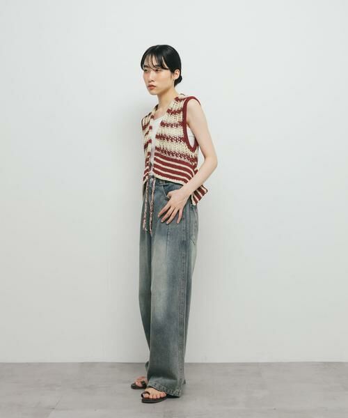 KBF / ケービーエフ ニット・セーター | 2WAYボーダーベスト | 詳細4