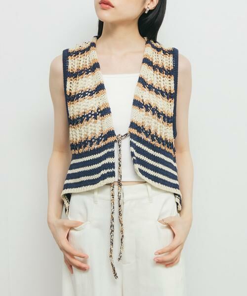 KBF / ケービーエフ ニット・セーター | 2WAYボーダーベスト | 詳細12