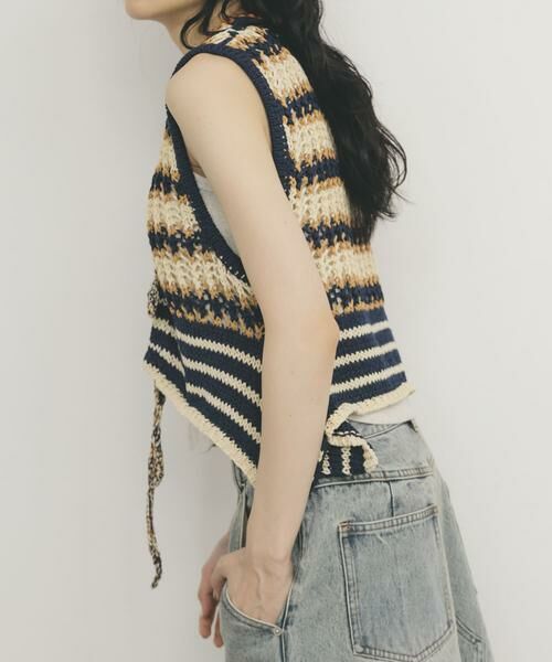 KBF / ケービーエフ ニット・セーター | 2WAYボーダーベスト | 詳細16