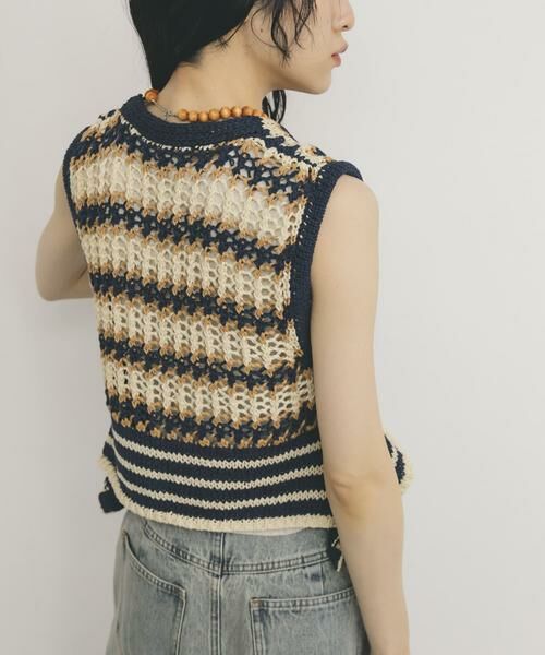 KBF / ケービーエフ ニット・セーター | 2WAYボーダーベスト | 詳細17