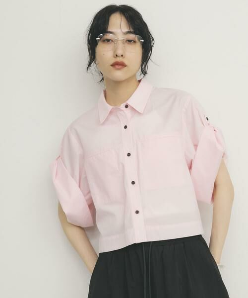 KBF / ケービーエフ シャツ・ブラウス | クロップドハーフスリーブシャツ | 詳細2