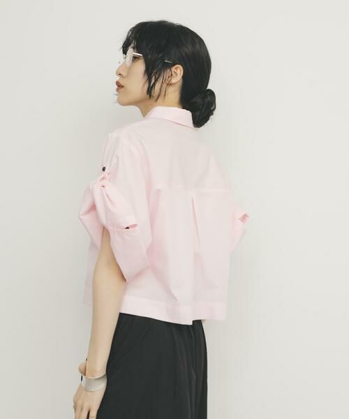 KBF / ケービーエフ シャツ・ブラウス | クロップドハーフスリーブシャツ | 詳細3