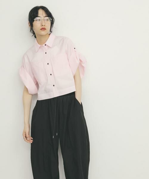 KBF / ケービーエフ シャツ・ブラウス | クロップドハーフスリーブシャツ | 詳細5